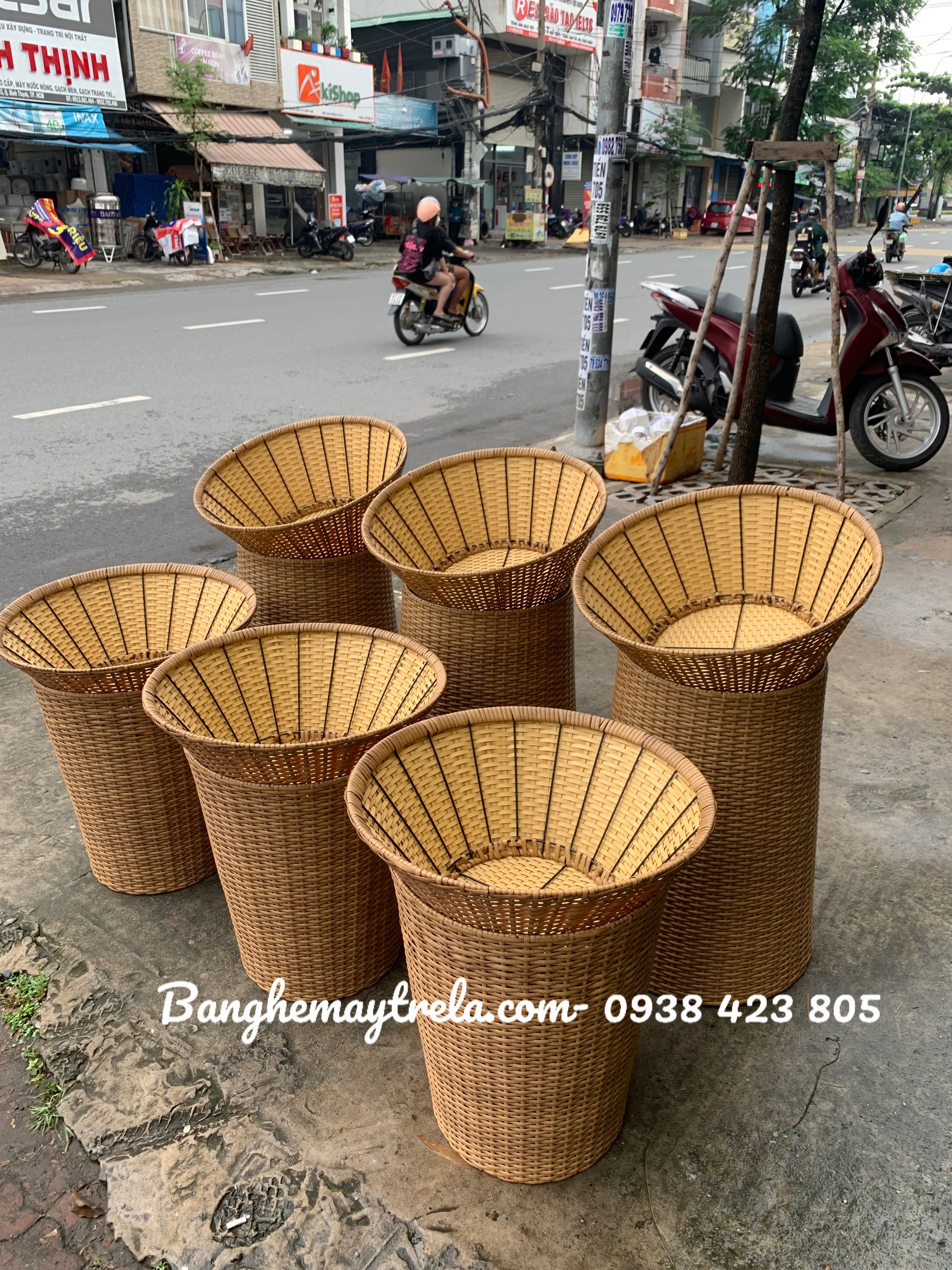 Bộ khay trưng trái cây mây nhựa